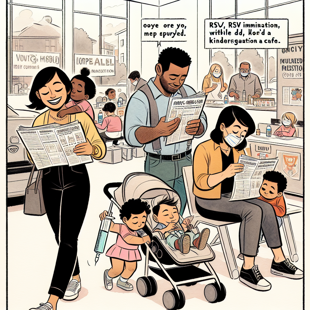 "Ah, the real Olympic sport: RSV shots and kindergarten sign-ups in one go!"